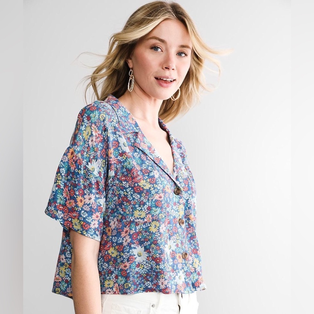 🆕 O’Neill Ophelia Short Sleeve Blouse Size XS